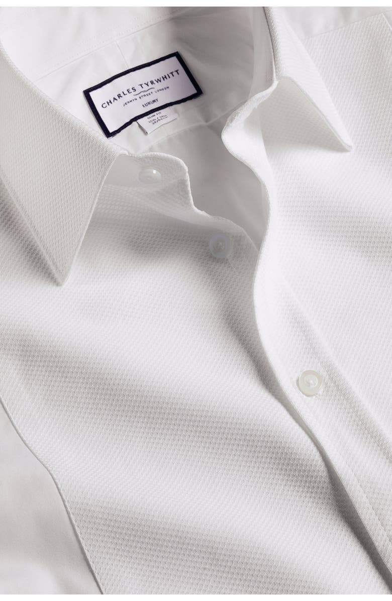 Charles Tyrwhitt Bib Front Evening Slim Fit Shirt Double Cuff, Alternate, color, White