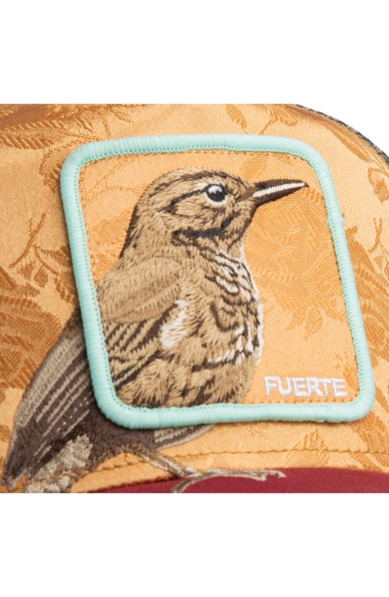Goorin Bros. Costa Rica Thrush Patch Snapback Trucker Hat, Alternate, color, Amber