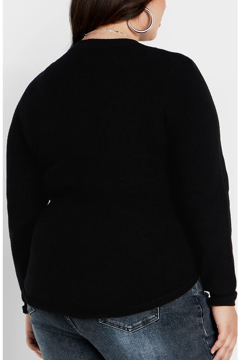 Royal Tie Hem Sweater, Alternate, color, BLACK