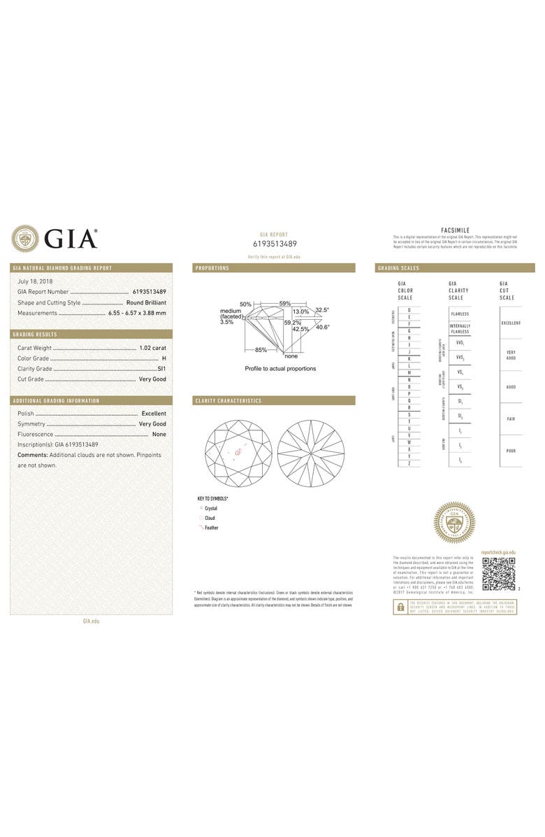 Bony Levy 1.02ct. Round Brilliant Diamond, Alternate, color,