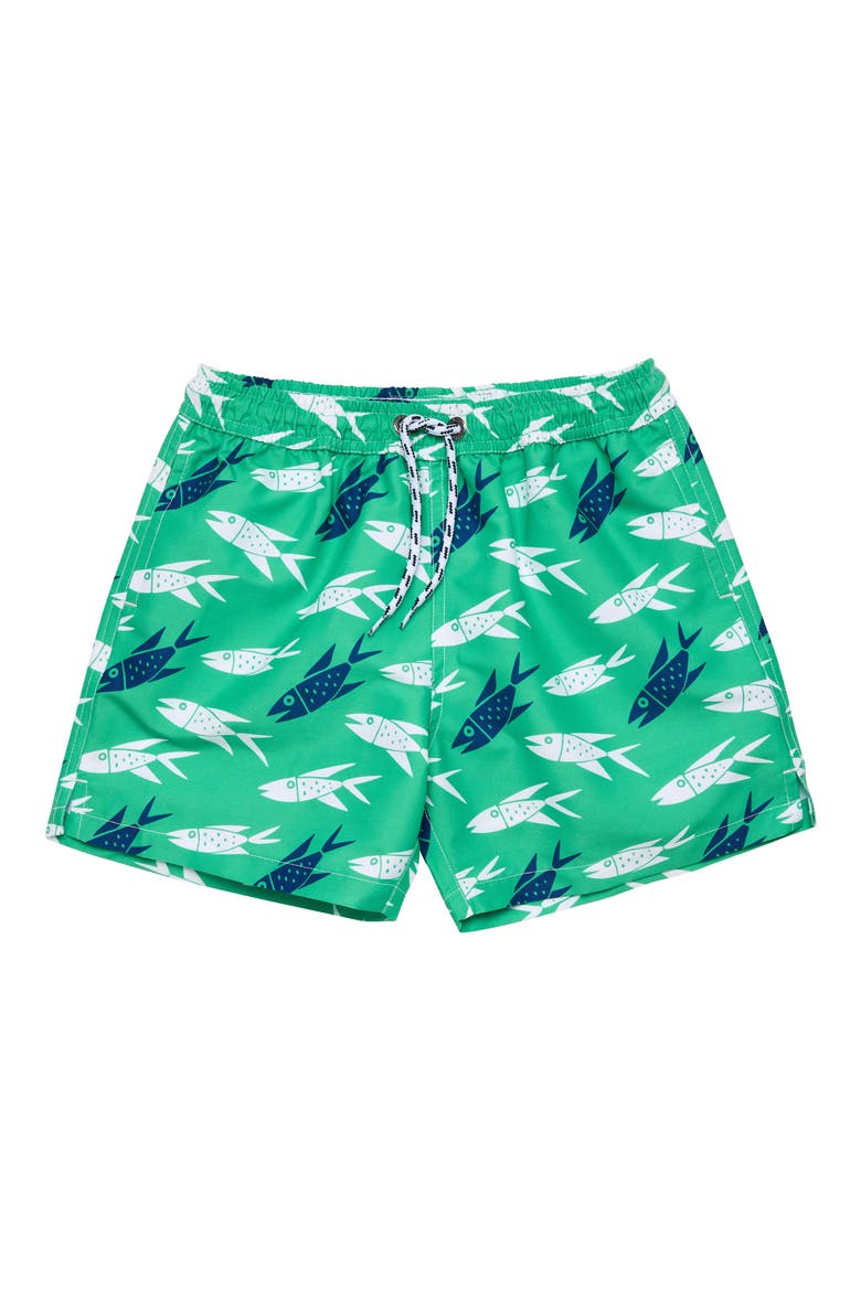 Kids' Off the Hook UPF 50+ Swim Trunks, Main, color, GREEN