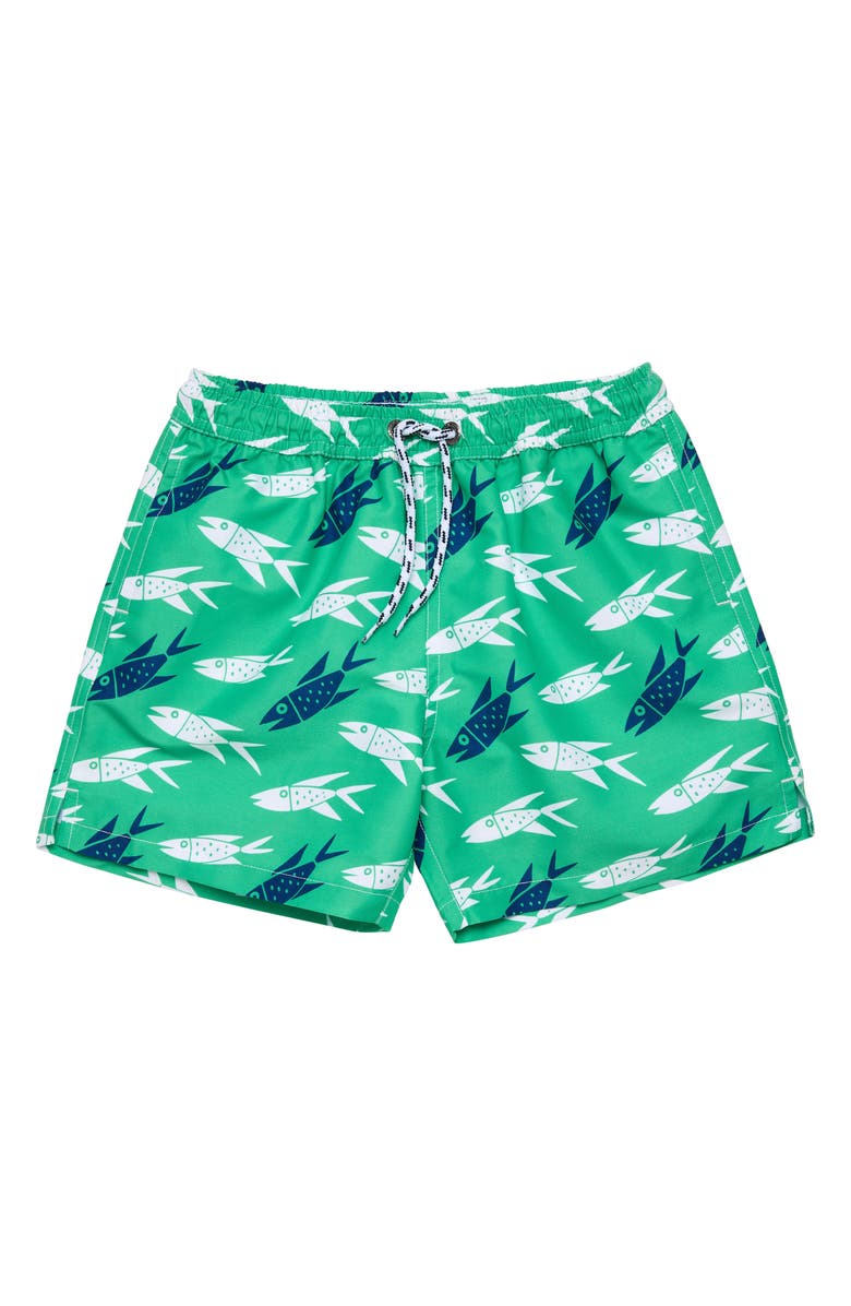 Snapper Rock Kids' Off the Hook UPF 50+ Swim Trunks, Main, color, Green