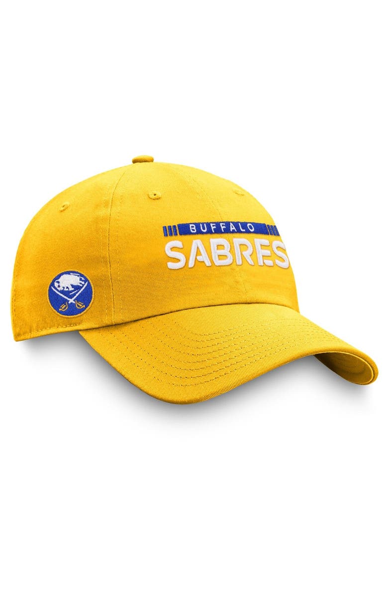 FANATICS Men's Fanatics Branded Gold Buffalo Sabres Authentic Pro Rink Adjustable Hat, Main, color, 