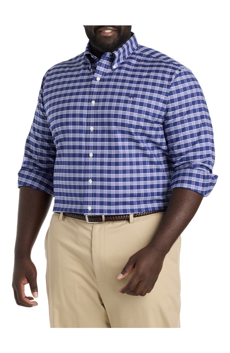 Brooks Brothers Non-Iron Check Sport Shirt, Main, color, Navy Purple Check