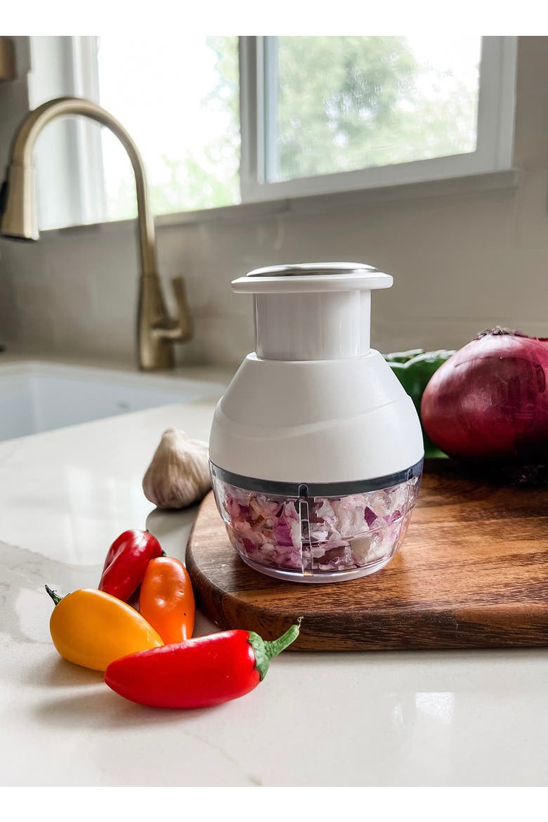 Push Fruit and Vegetable Multi Chopper, 3.4-Inch Diameter, Alternate, color, White