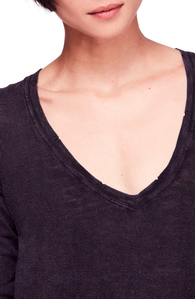 Free People 'Anna' Burnout High/Low Tee, Alternate, color,