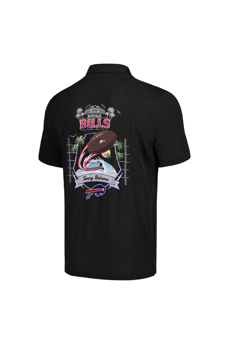 Men's Tommy Bahama Black Buffalo Bills Tidal Kickoff Camp Button-Up Shirt, Alternate, color, Black