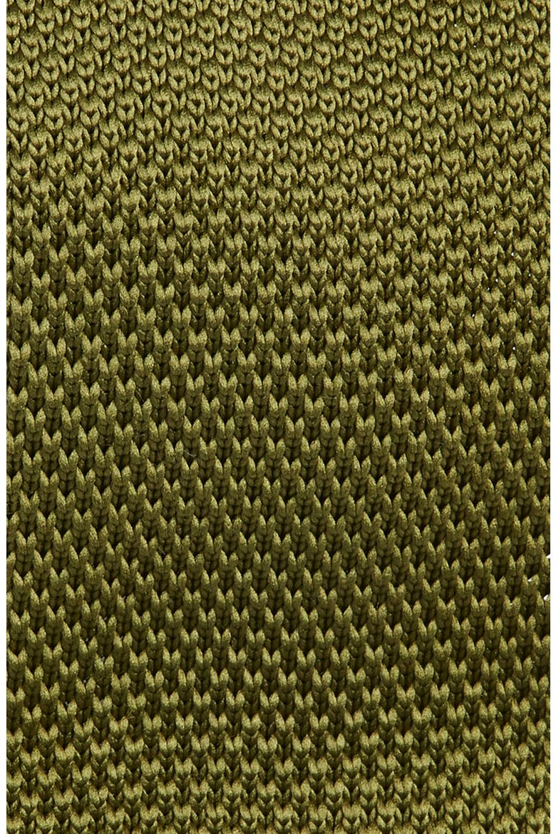 Forest Green Knit Silk Tie, Alternate, color, GREEN
