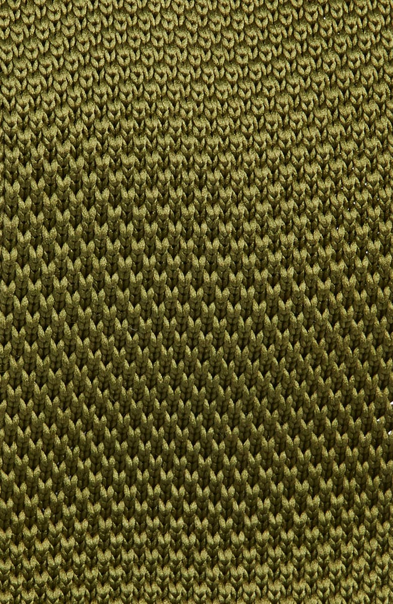 CLIFTON WILSON Forest Green Knit Silk Tie, Alternate, color, Green