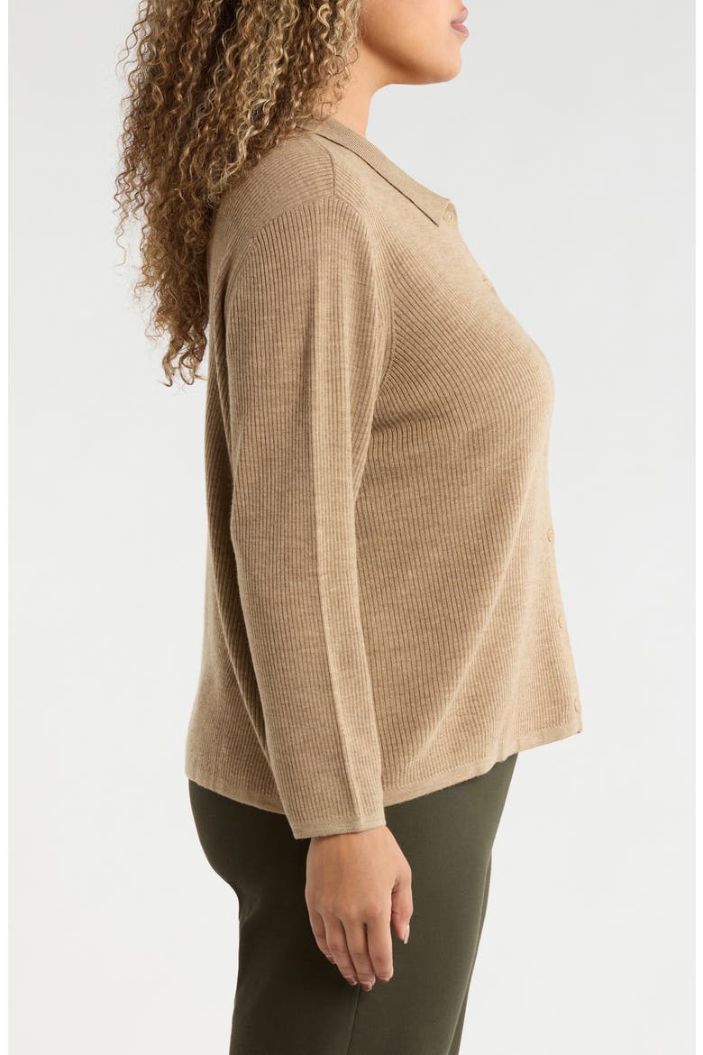 Merino Wool Cardigan, Alternate, color, BISCUIT