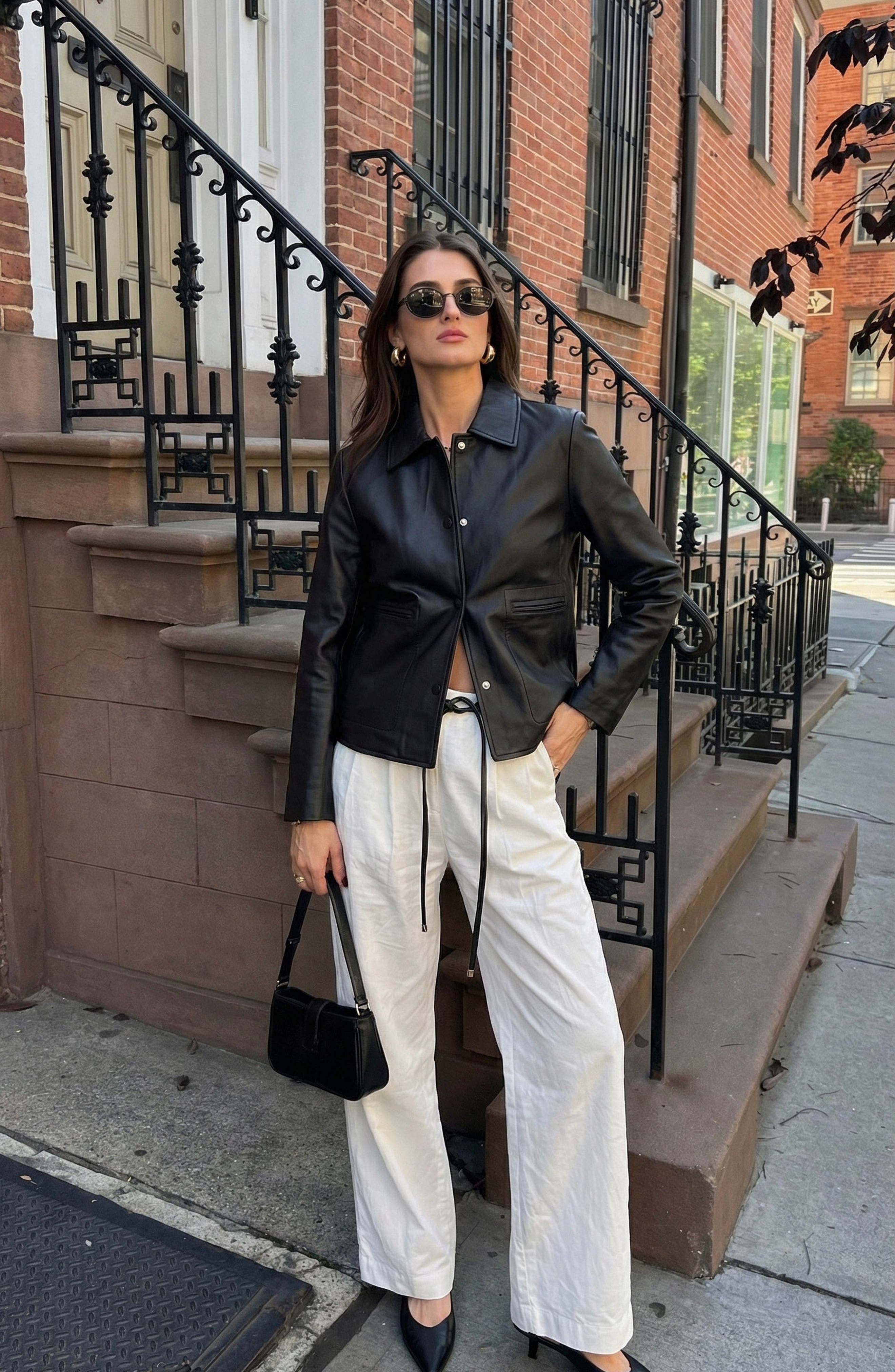 Leather Button Front Jacket (Women) | Nordstrom