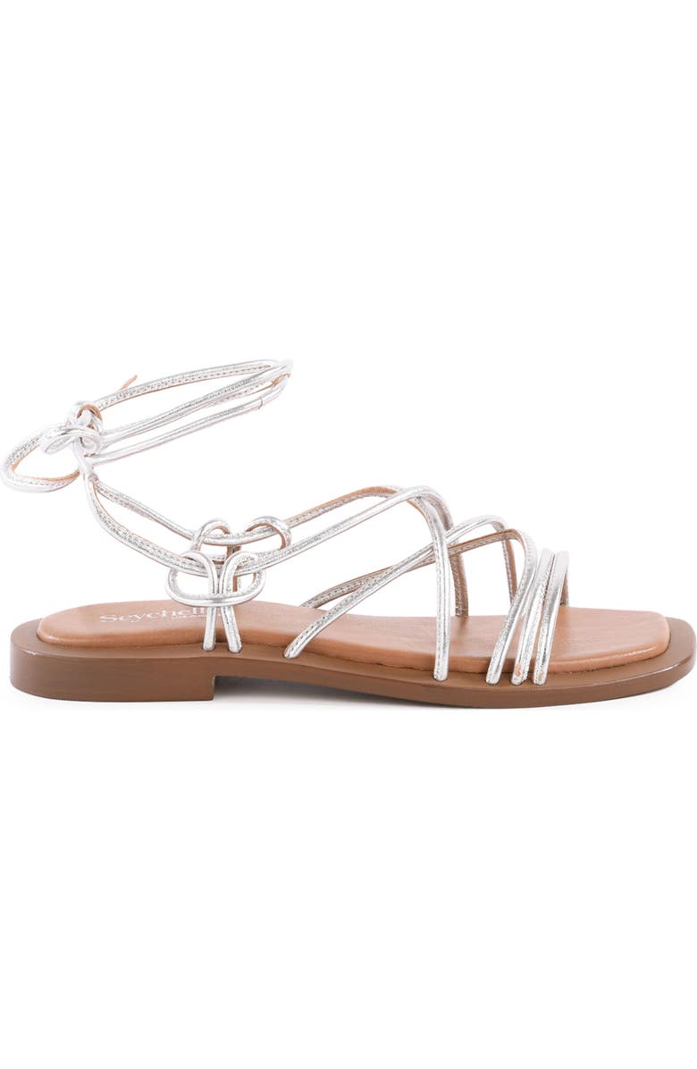 Seychelles Lilac Two Ankle Wrap Sandal, Alternate, color, Silver