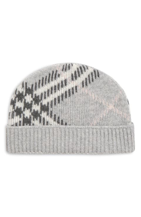 Core Check Cashmere Blend Beanie