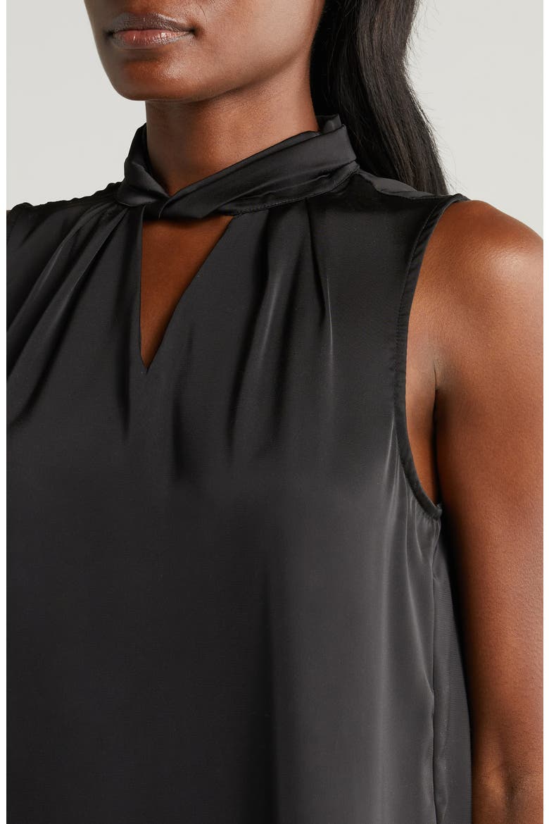 Twist Neck Sleeveless Blouse, Alternate, color, RICH BLACK 060