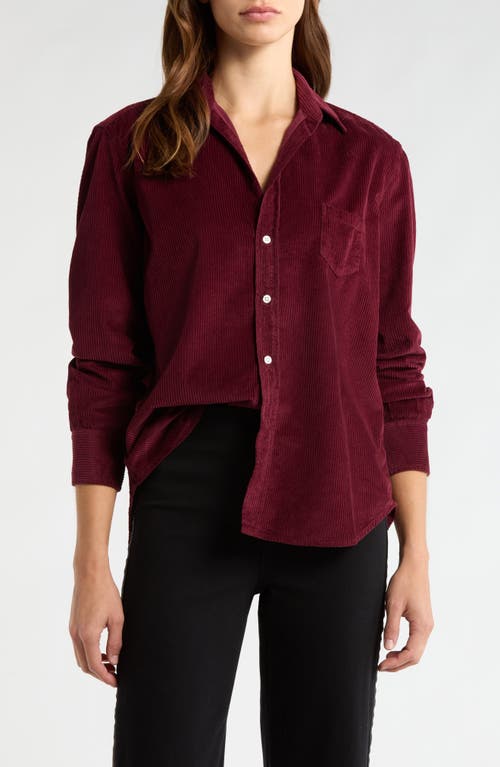 Frank & Eileen Barry Tailored Fit Corduroy Button-up Shirt In Burgundy