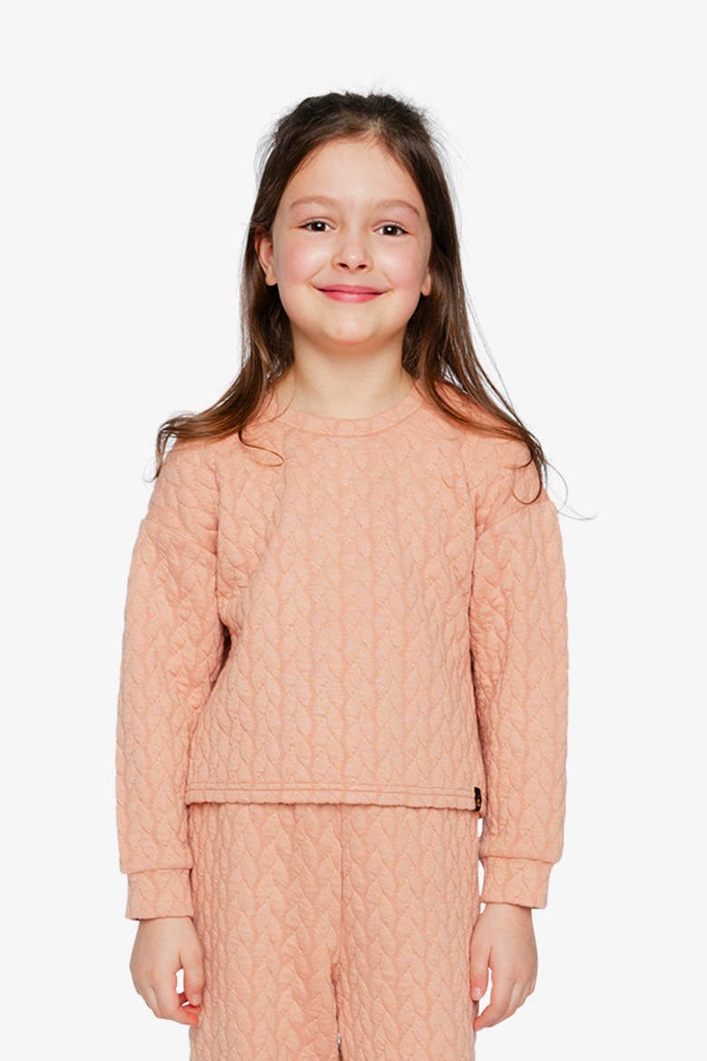 Quilted Diamond Shoulder Button Jacquard Sweatshirt, Alternate, color, Pink