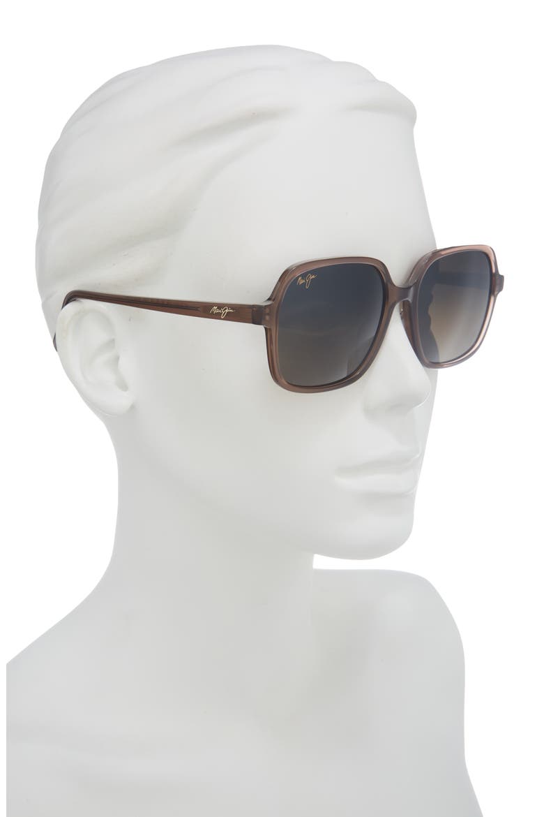 Little Bell 55mm Polarized Square Sunglasses, Alternate, color, BROWN BROWN BRONZE