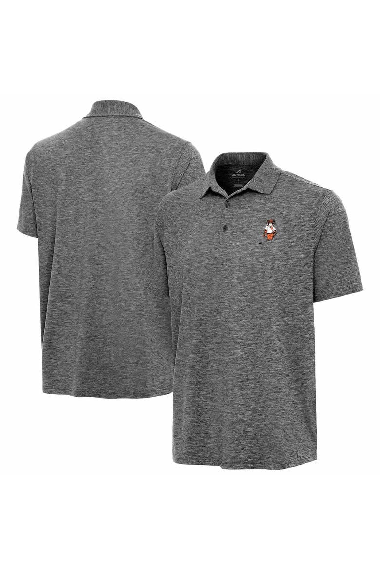 Men's Antigua  Heather Black Clemson Tigers Golfer Par 3 Polo, Alternate, color, Heather Black