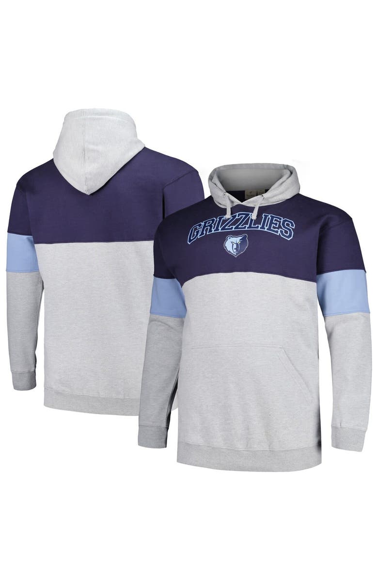 FANATICS Men's Fanatics Branded Navy/Light Blue Memphis Grizzlies Big & Tall Pullover Hoodie, Main, color, Navy