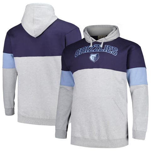 Men's Fanatics Branded Navy/Light Blue Memphis Grizzlies Big & Tall Pullover Hoodie