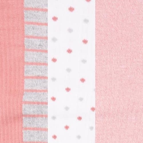Muk Luks Cotton Rib Compression Knee-high Socks 3 Pair Pack In Pink
