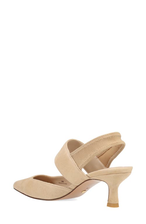 Pelle Moda Kiam Slingback Pointed Toe Kitten Heel Pump In Brown