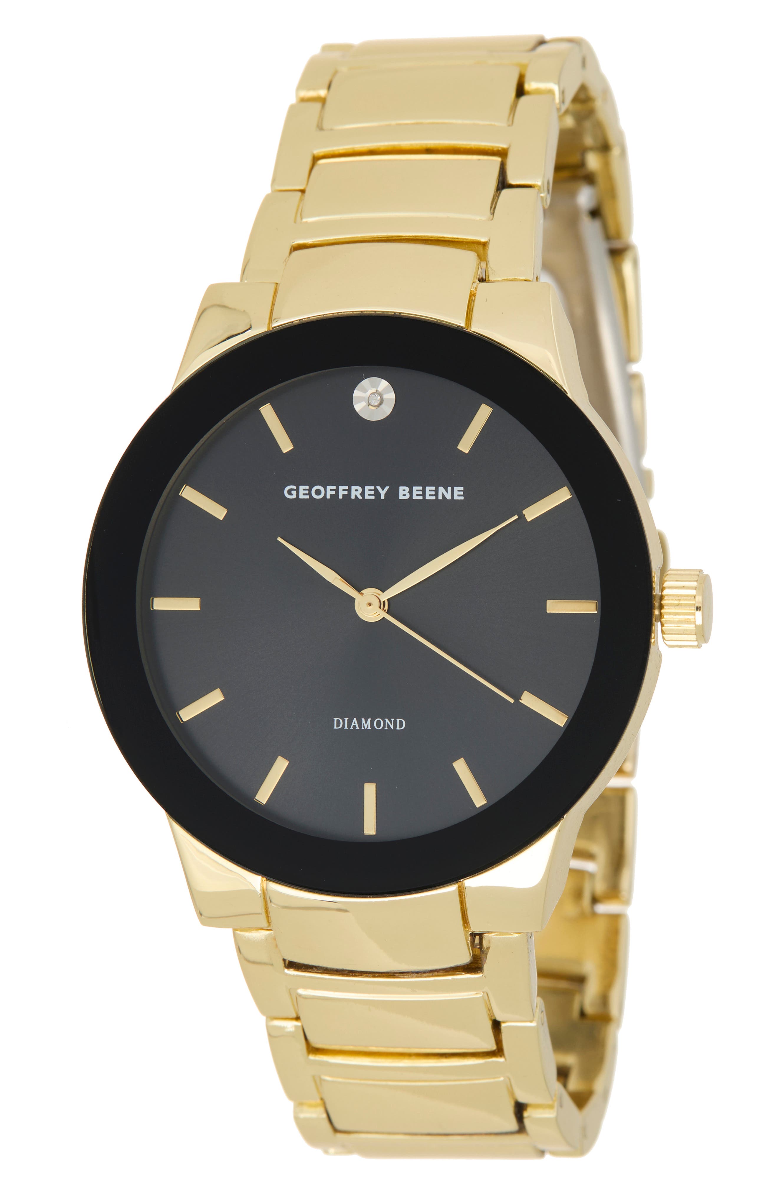 GEOFFREY BEENE Men's Modern Diamond Bracelet Watch, 41mm - 0.001 ctw