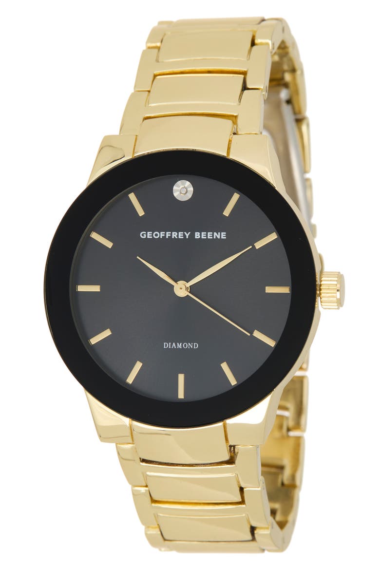 Men's Modern Diamond Bracelet Watch, 41mm - 0.001 ctw, Main, color, GOLD