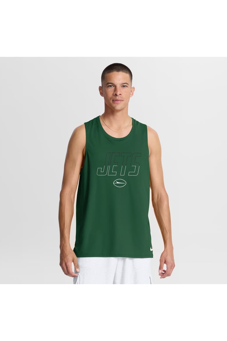 Men's Nike Green New York Jets Kickoff Miler Dri-FIT Tank​ Top, Main, color, Green