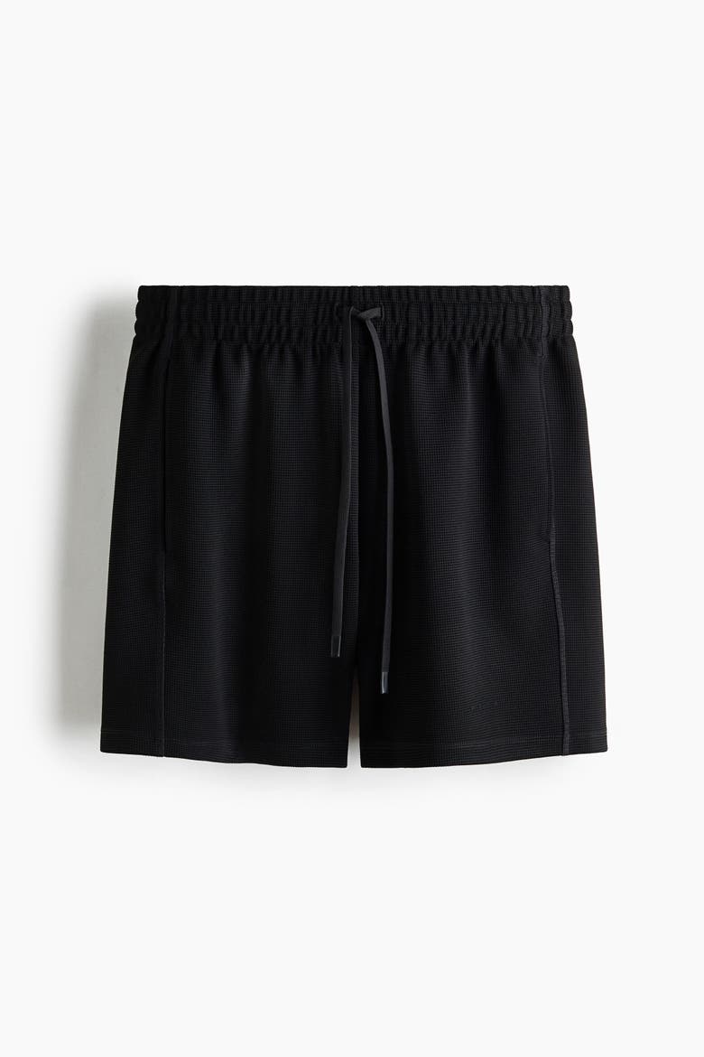 Regular-fit Waffled Sports Shorts With Drymove, Alternate, color, Black