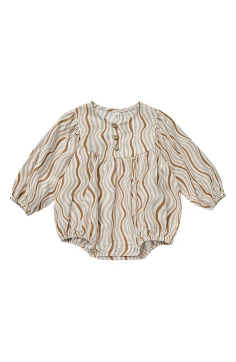 Gwen Retro Waves Long Sleeve Romper (Baby)
