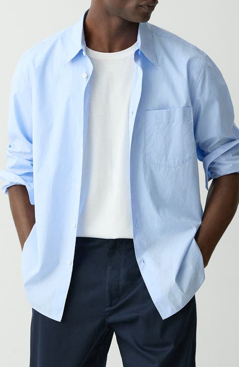 Weekend Solid Cotton Button-Up Shirt