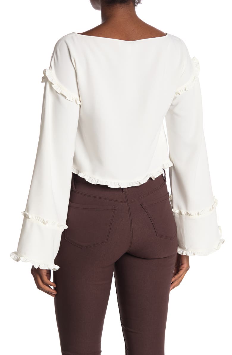 LIKELY Kenmore Bell Sleeve Crop Top, Alternate, color, 