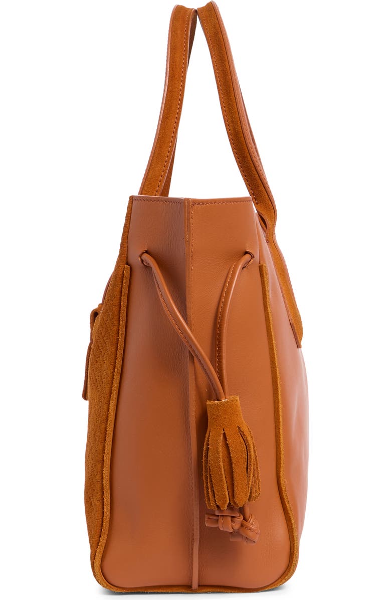 Longchamp Medium Leather Tote Bag, Alternate, color, Pumpkin
