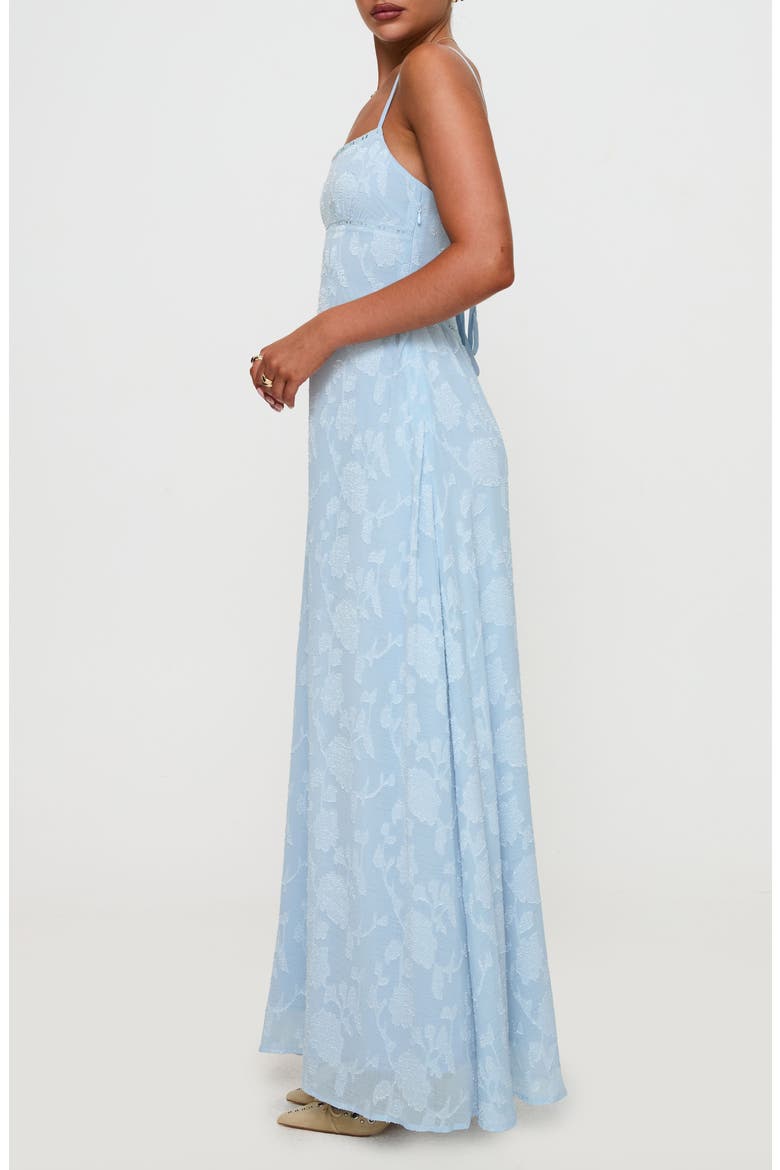 South of France Floral Burnout Maxi Dress, Alternate, color, BLUE
