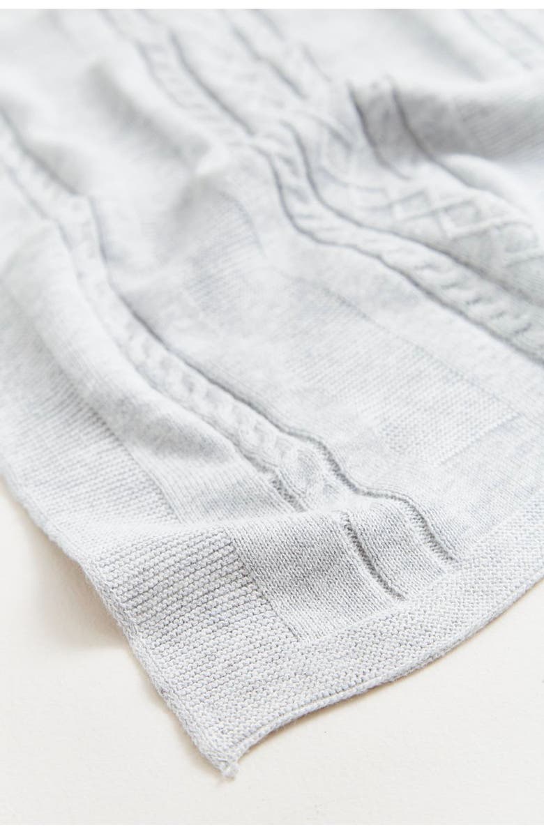 Babycottons Premium Cotton My First Knit Knitted Blanket for Infant, Alternate, color, Grey