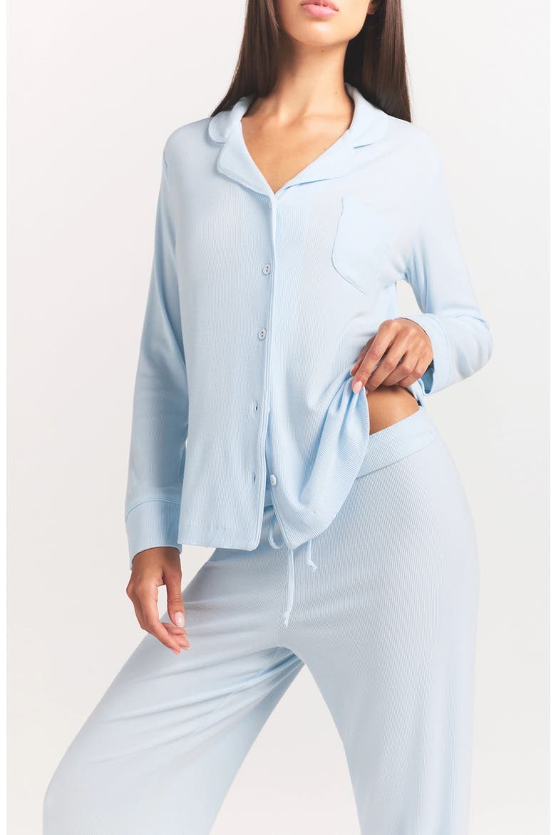 Soft Lounge Rib Sleep Set, Alternate, color, BABY BLUE