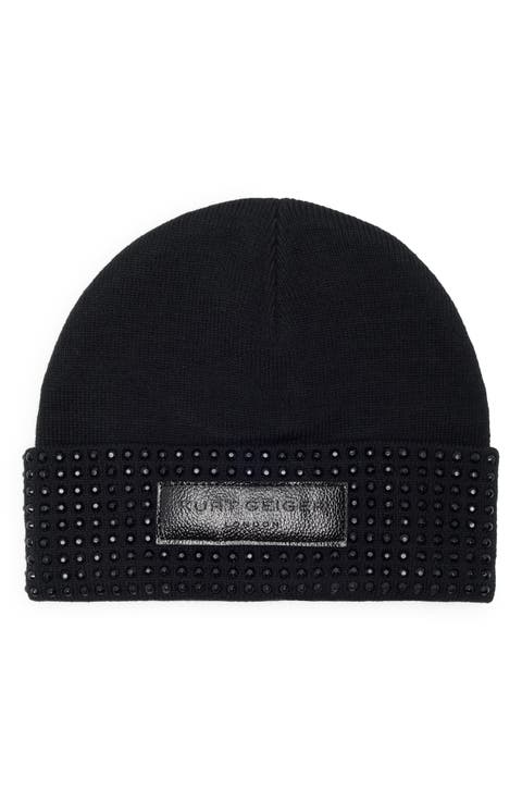 Logo Patch Crystal Cuff Beanie