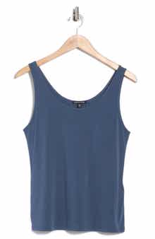 Eileen Fisher Slim Fit Scoop Neck Silk Tank
