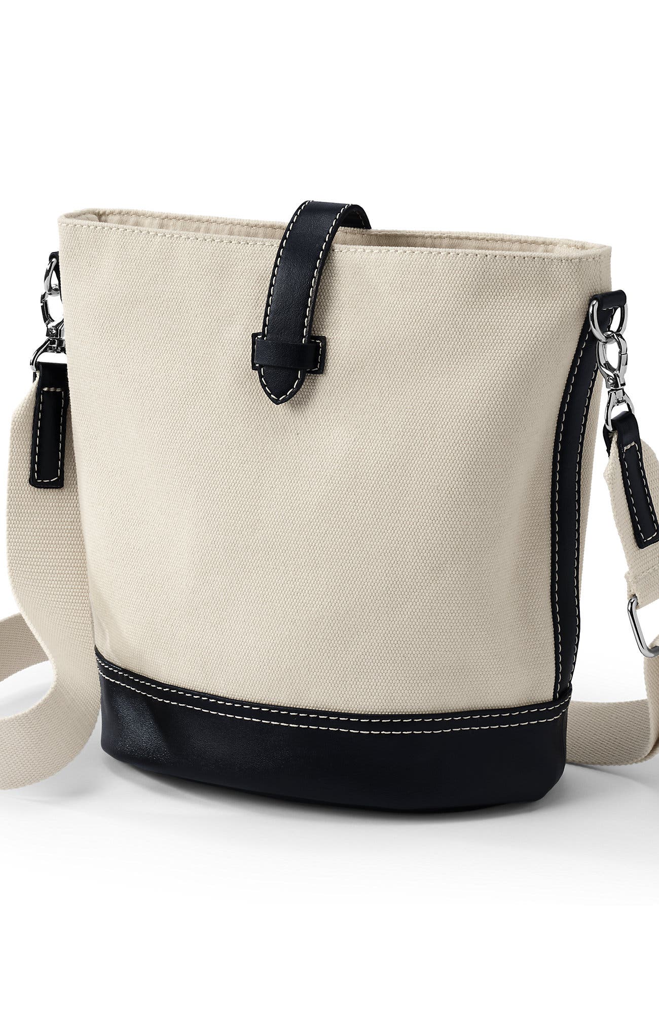 Lands' End Canvas and Faux Leather Crossbody Bag, Alternate, color, 