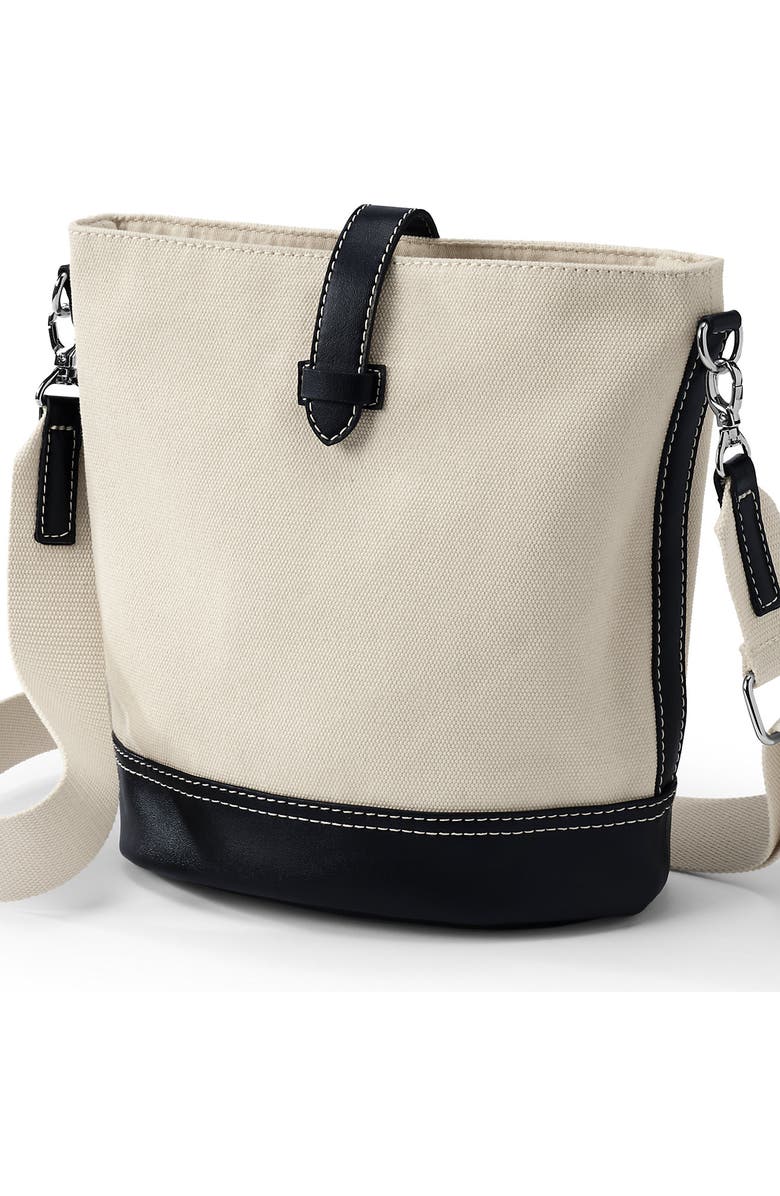 Lands' End Canvas and Faux Leather Crossbody Bag, Alternate, color,