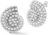 GLAZE JEWELRY Faux Pearl Shell Stud Earrings