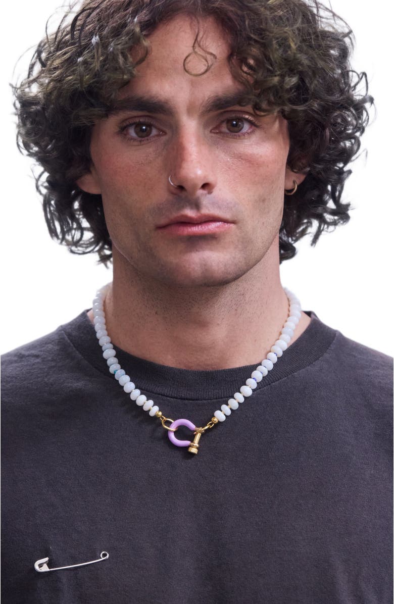 SHOP SPICY DAN Poppi Gender Inclusive Opal Necklace, Alternate, color, Ivory