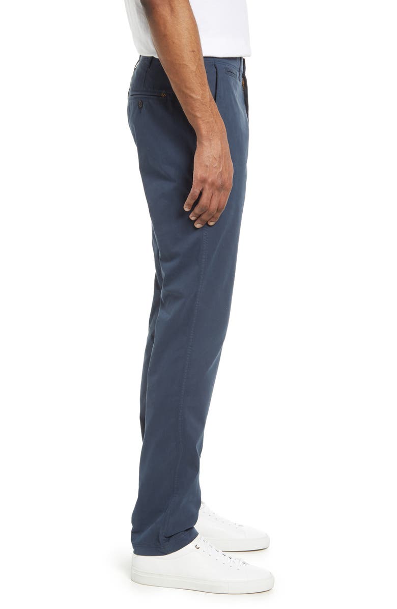Billy Reid Stretch Cotton Straight Leg Chinos, Alternate, color, Carbon Blue