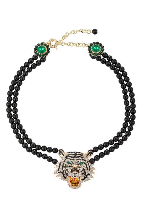 Tiger's Head Statement Necklace