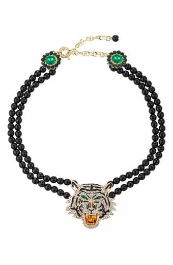 EYE CANDY LOS ANGELES Tiger's Head Statement Necklace