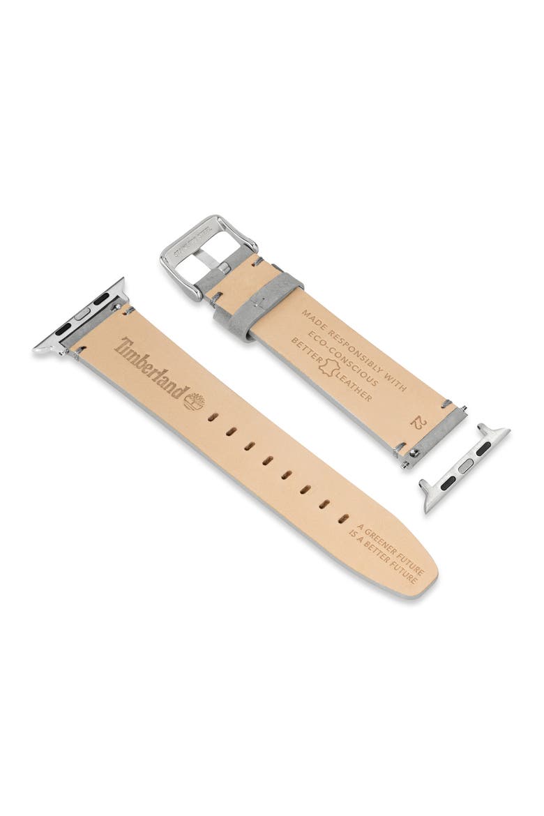 Leather Apple Watch® Strap, Alternate, color, GRAY
