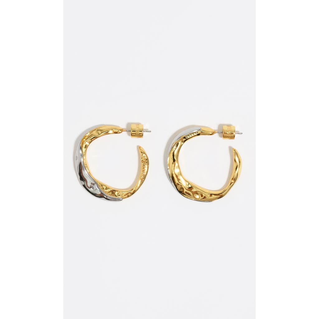 Bimba Y Lola Two-tone Textured Mini Hoop Earrings