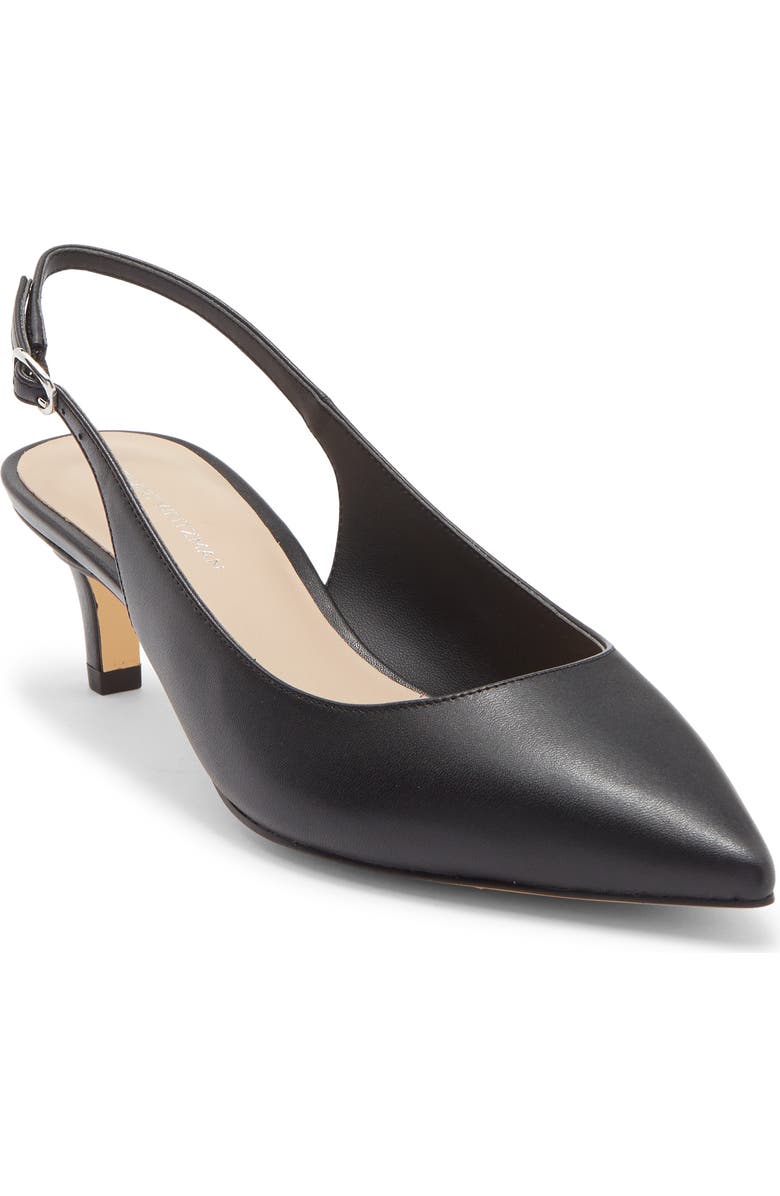 Stuart Weitzman Dancer 50 Kitten Heel Slingback Pump, Main, color, Black
