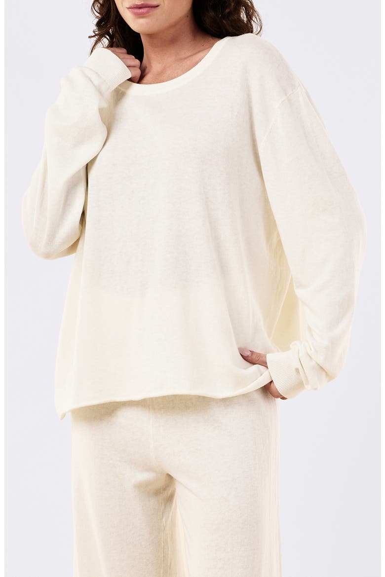 Cotton Knit Sweater, Main, color, SOFT CREAM